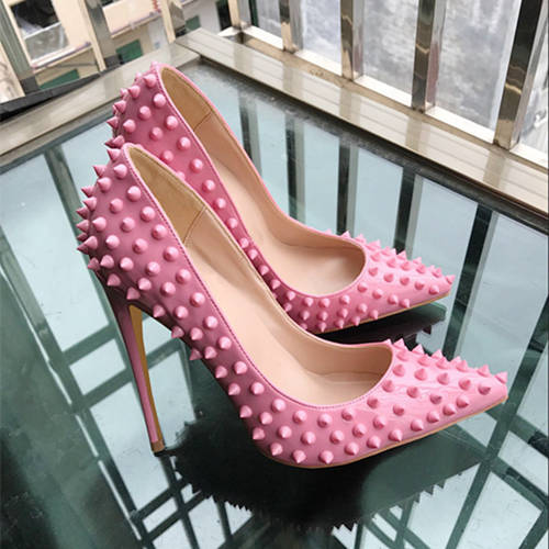 Pink Rivet Wedding Formal Party Shoes