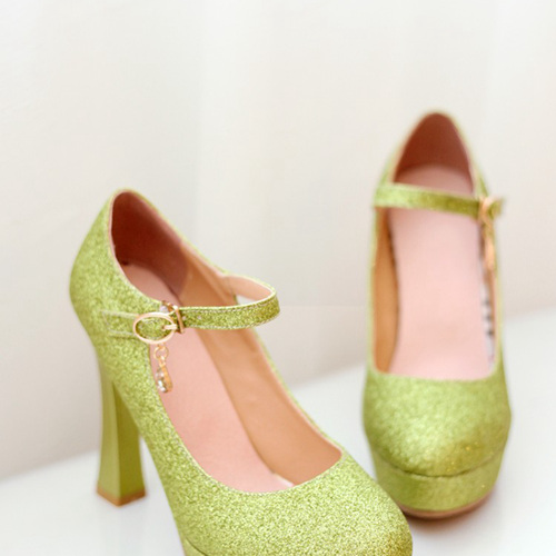 Bling Green Wedding Party High Heels
