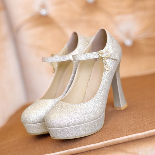 Bling Silver Wedding Party High Heels