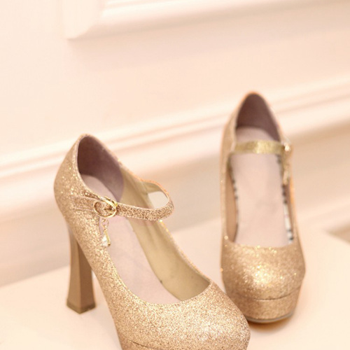 Bling Gold Wedding Party High Heels
