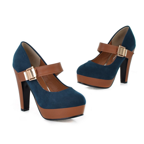 Blue Ladies High-heeled Shoes