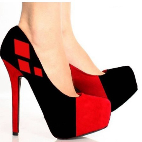 Red Black Mixed Formal Party Shoes