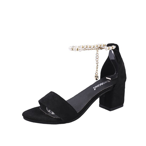 Cool Black Wedding Party Shoes With Pearls