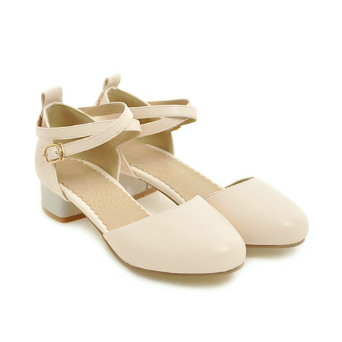 Beige Korean Style Wedding Party Shoes