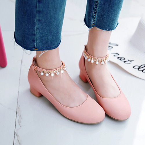 Pink Bridal Party Shoes With Pearls