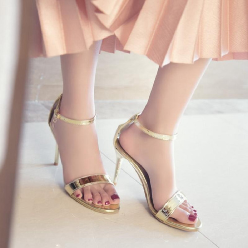 Gold Wedding Party High Heels With Belt