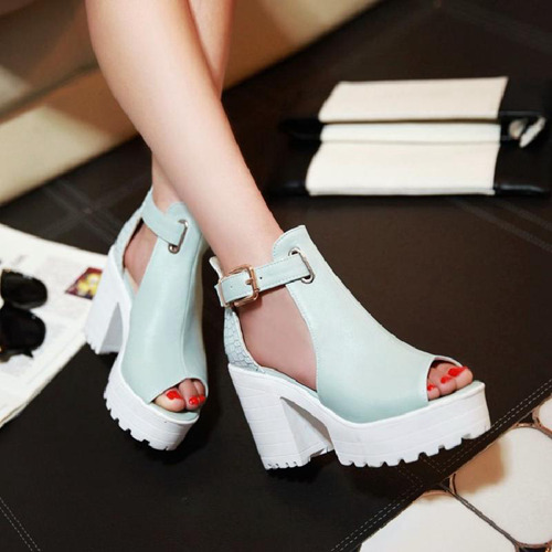 Blue Formal Party Chunky Heels