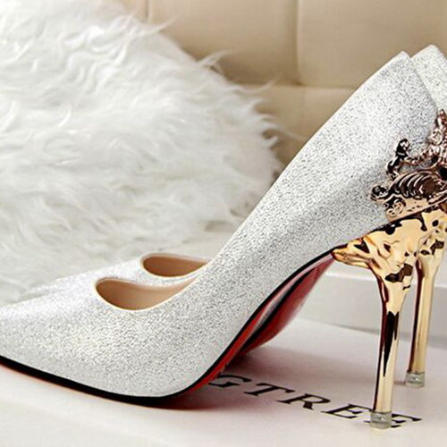 Silver Wedding Matric Dance Shoes